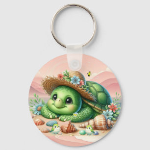 Das schöne Schildkrötenbecken am Strand Schlüsselanhänger