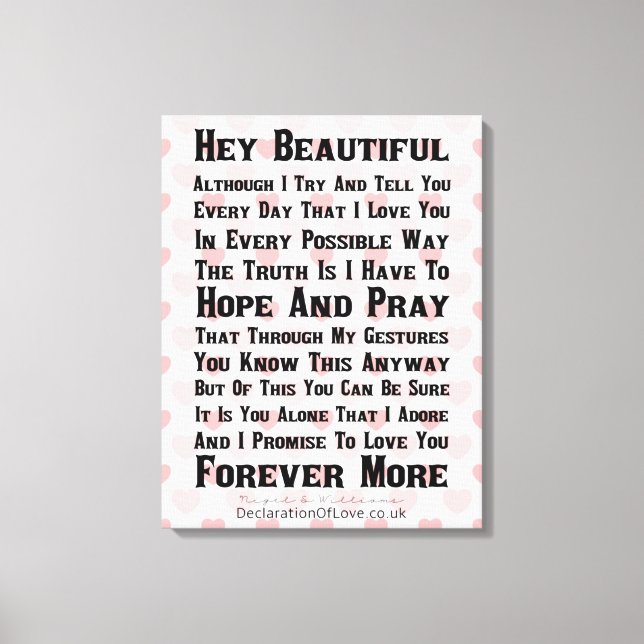 Das schönste Mädchen der Welt Leinwanddruck (Vorderseite)