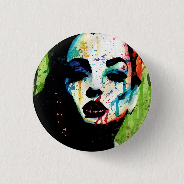 Das schreckliche geheime Pop-Kunst-Porträt Button (Vorderseite)
