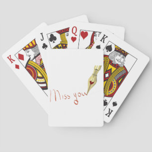 Das Schreiben von Miss You Playing Cards Spielkarten