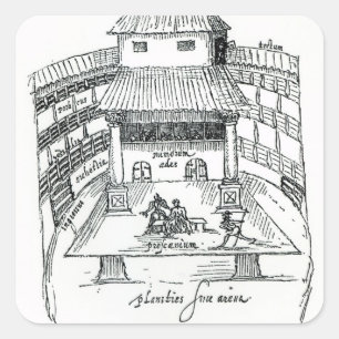 Das Schwan-Theater, Southwark Quadratischer Aufkleber