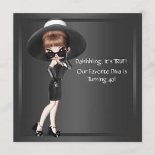 Das Schwarz-40. Geburtstags-Party Spaß-der Einladung