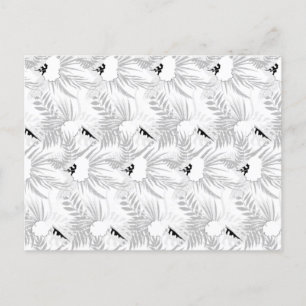 Das Schwarz-Weiß-Foto von Blätter auf einem Postkarte