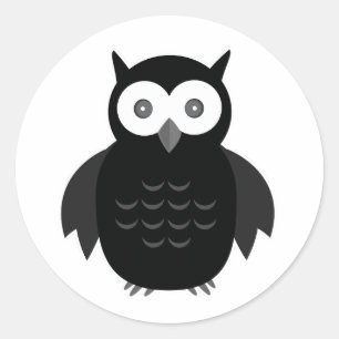 Das Schwarz-Weiß-Owl Runder Aufkleber