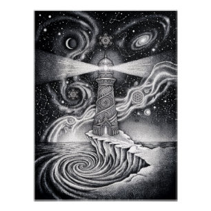 Das Schwarz-Weiß-Spiritualportal - Spirituelles Po Poster