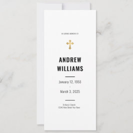 Das Schwarz-weiße Beerdigungsprogramm für das Gedä Einladung