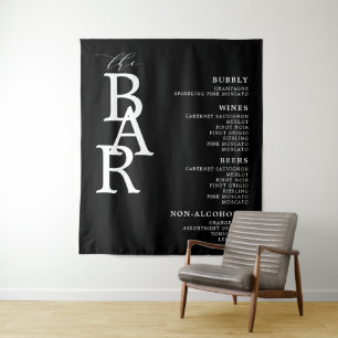Das Schwarz-weiße Klassische Bar für Hochzeiten Wandteppich