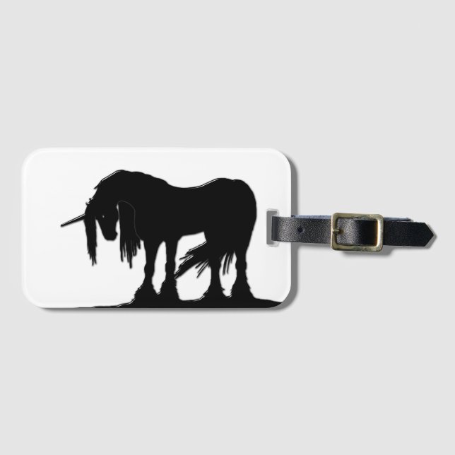 Das Schwarze Einhorn Gepäckanhänger (Vorderseite (Horizontal))
