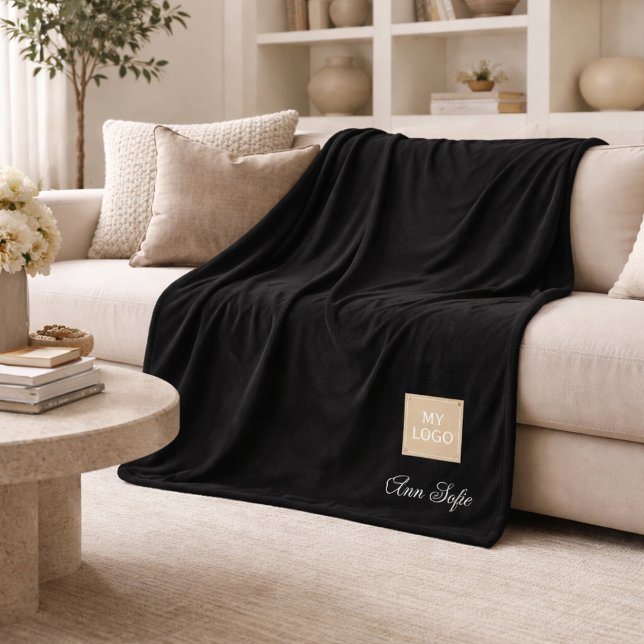 Das schwarze Firmenlogo - benutzerdefiniertes Firm Fleecedecke (Von Creator hochgeladen)