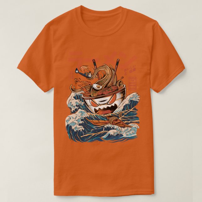 Das schwarze große Ramen T-Shirt (Design vorne)