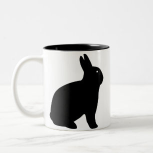 DAS SCHWARZE KANINCHEN ZWEIFARBIGE TASSE