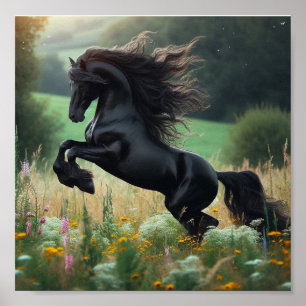 Das Schwarze Pferd Wandposter Poster
