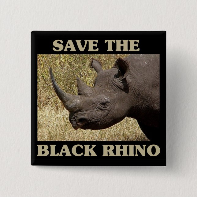 Das Schwarze Rhino gerettet Button (Vorderseite)
