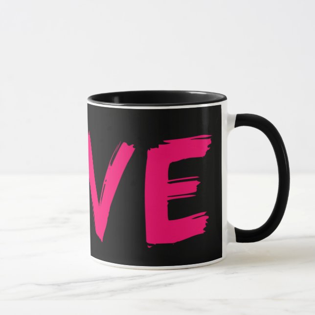 Das schwarze Rosa der Liebe-Tassen-11oz durch Tasse (Rechts)