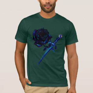 Das schwarze Rosen-und Dolch-Shirt T-Shirt