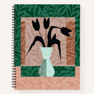 Das schwarze Tulpen-Notebook Notizbuch
