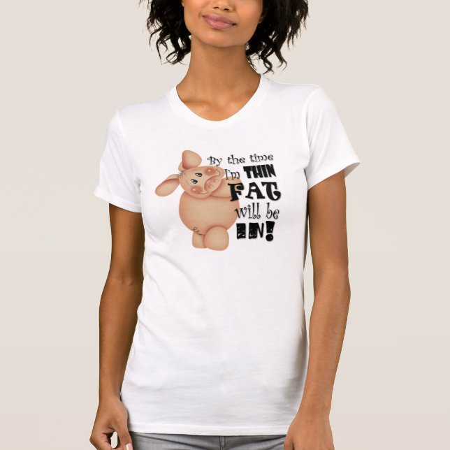 Das Schwein-Diät-Sprichwort der Frauen niedliches T-Shirt (Vorderseite)