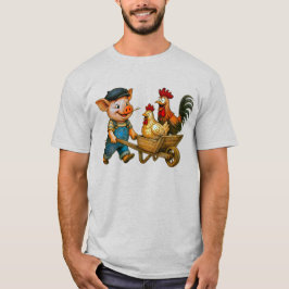 Das Schwein schiebt die Hühner-Gang T-Shirt