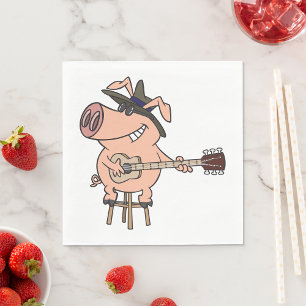 Das Schweinefleisch als Blues Serviette