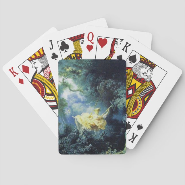 DAS SCHWIMMEN, grün-gelb-blau Spielkarten (Rückseite)