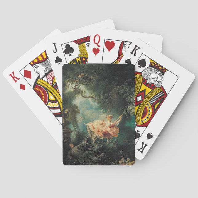 DAS SCHWIMMEN, grünes Rosa Spielkarten (Rückseite)