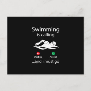 Das Schwimmen ist eine abnehmende Annahme und ich  Ankündigungspostkarte