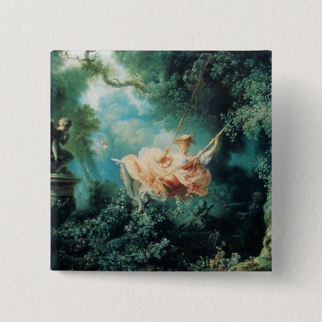 DAS SCHWIMMENDE, grüne Rosa Button (Vorderseite)