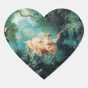 DAS SCHWIMMENDE, grüne Rosa Herz-Aufkleber