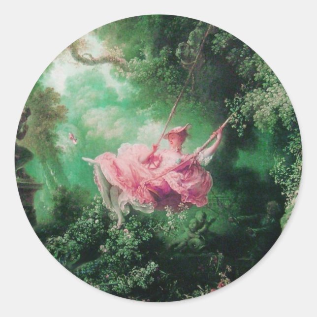 DAS SCHWIMMENDE, grüne Rosa Runder Aufkleber (Vorderseite)