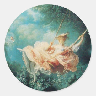 DAS SCHWIMMENDE, grüne Rosa Runder Aufkleber