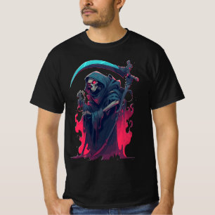 Das Scythe von Fiery Sensenmann stirbt am Grimmige T-Shirt