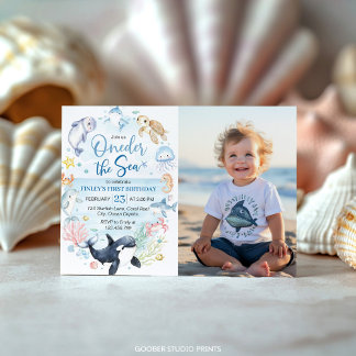 Das Sea Animals Kindergeburtstag Foto Einladung