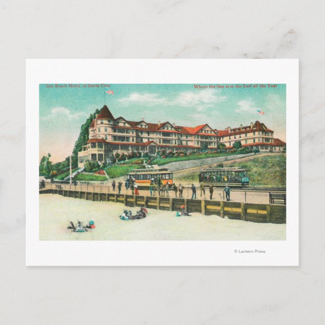 Das Sea Beach Hotel vom Strand Postkarte (Vorderseite)
