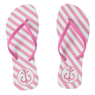 Das Seeheiße Striped Rosa des anker-  drehen Flip Flops