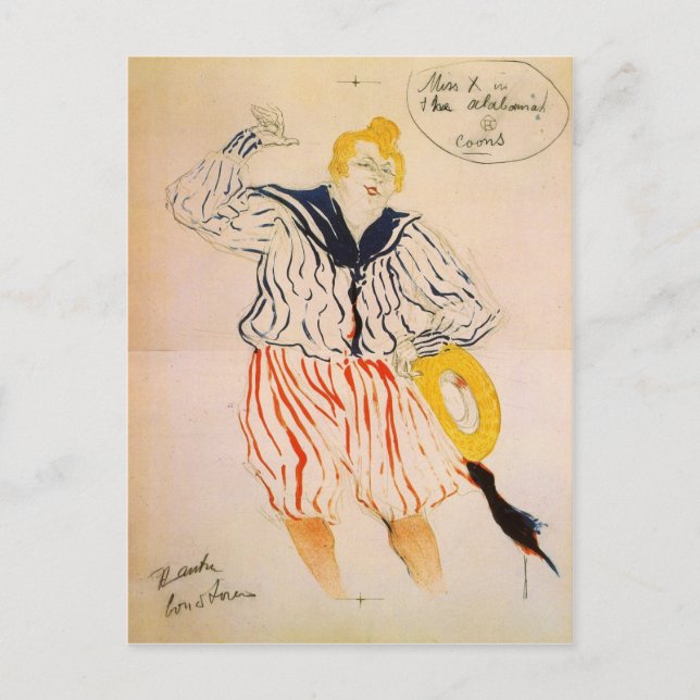 Das Seemannslied von Toulouse-Lautrec Postkarte (Vorderseite)