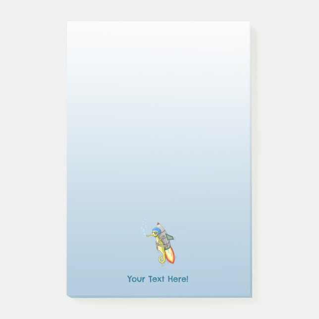 Das Seepferdchen-Jetpack-Fahren Post-it Klebezettel (Vorderseite)