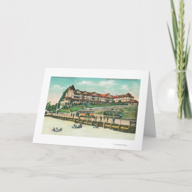 Das Seestrand-Hotel vom Strand Karte (Vorderseite)