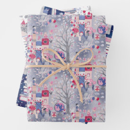 Das Set der verzauberten Märchenbücher von drei Geschenkpapier Set