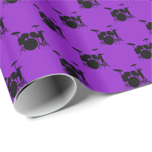 Das Set "Music Black Drum" auf Lila Geschenkpapier