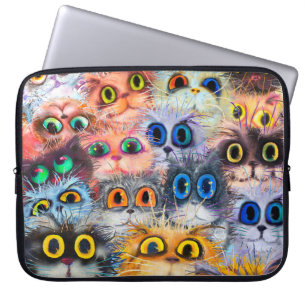 Das Set von Katzen Portraitsart, Portrait, Tier, A Laptopschutzhülle