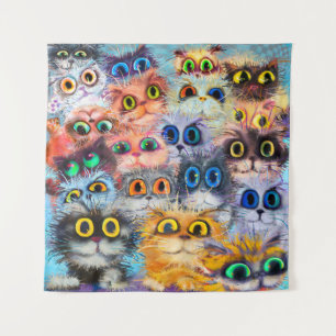 Das Set von Katzen Portraitsart, Portrait, Tier, A Wandteppich
