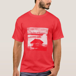 Das Shack @ Windansea Red Halftone-Bild auf einem  T-Shirt
