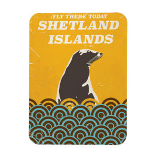 Das Shetland-Inseln Vintage-Reiseposter Magnet