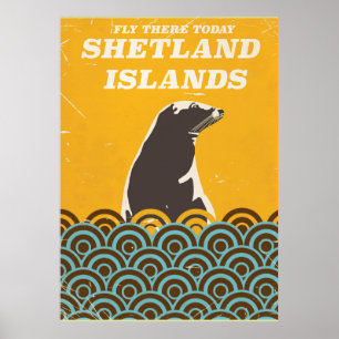 Das Shetland-Inseln Vintage-Reiseposter Poster