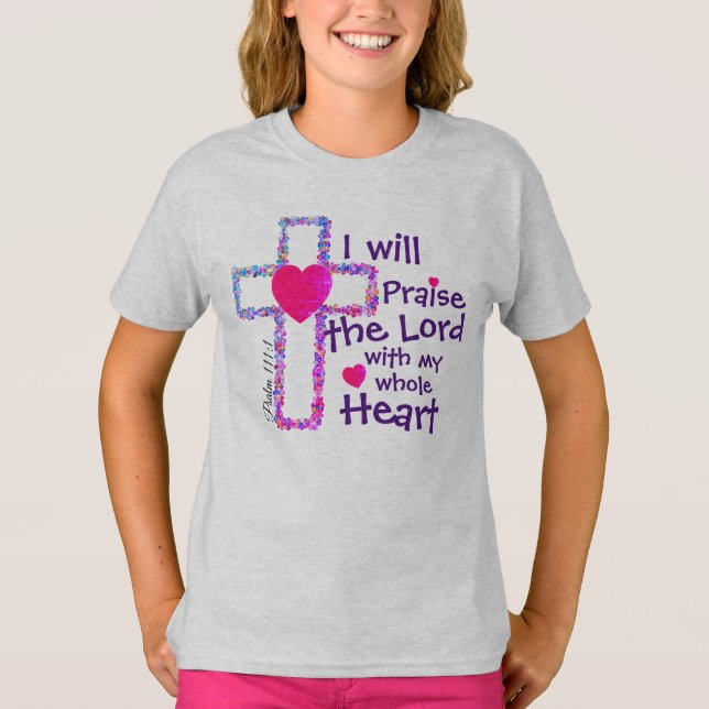 Das Shirt der Kinder des Psalm-111,1 (Vorderseite)