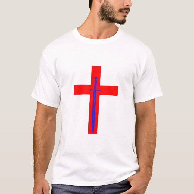 Das Shirt der Kreuz-u. Klinge-Männer (Vorderseite)