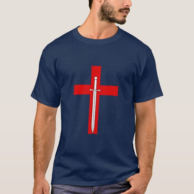 Das Shirt der Kreuz-u. Klinge-Männer (Vorderseite)
