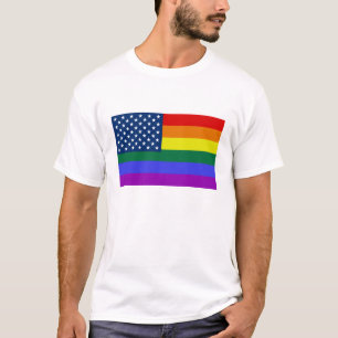 Das Shirt der Regenbogen USA-Flaggenmänner