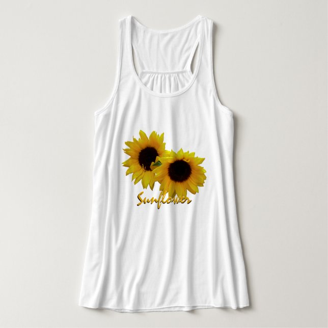 Das Shirt der Sonnenblumen-Tank für Frauen (Design Vorderseite)