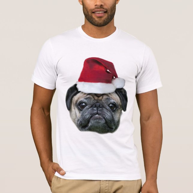 Das Shirt der WeihnachtsMopshundemänner (Vorderseite)